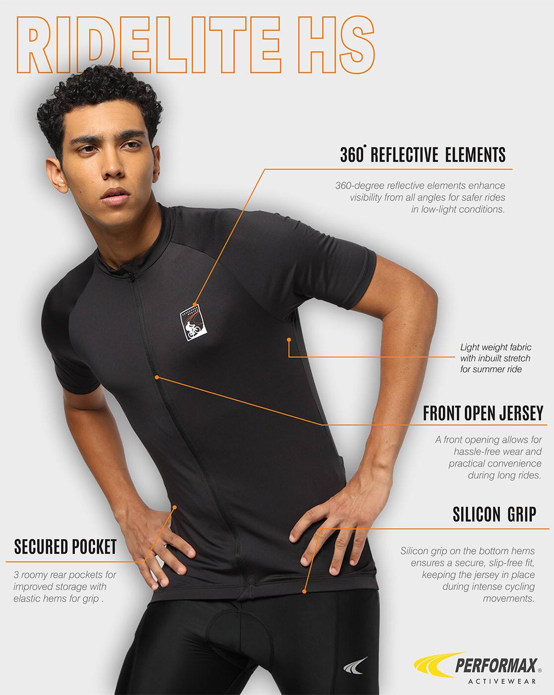 Buy PERFORMAX Men Front Zip Open Cycling Je Online | Ajio.com