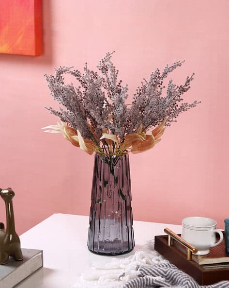 Textured Glass Flower Vase