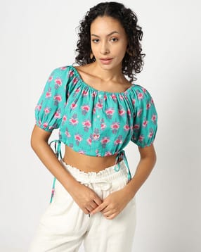 yousta Women Floral Print Crop Top-picture-12