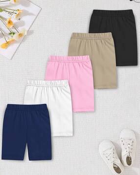 Girls Pack of 5 Cotton Cycling Shorts