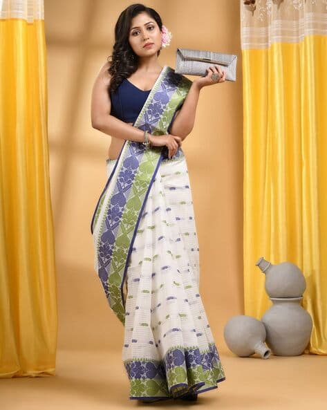 Indie Picks Noyonchuri Woven Saree without Blouse Piece