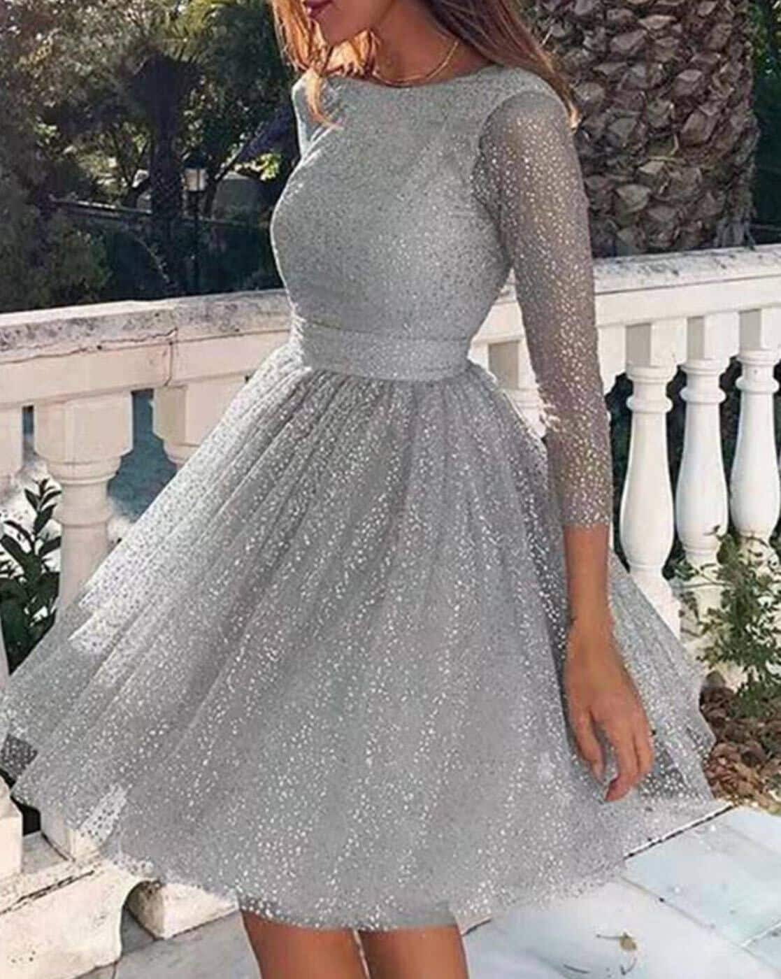 【完売品】AND MARY｜ Wendy flare mini dressグレー ANDMARY】Wendy flare mini dress