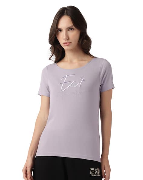 EA7 Emporio Armani Logo Series Stretch Boat-Neck Cotton T-Shirt
