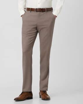 peter england Men Slim Fit Flat-Front Trousers-picture-17