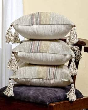 anwyn Pack of 3 Self Design Striped Cushion Covers-picture-26