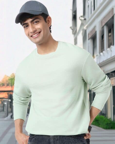 Textured Oversized Fit Crew Neck T-shirt