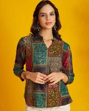 flowervelly Women Printed Fitted Top-picture-22