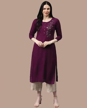 revangi Women Embellished Straight Kurta-picture-19