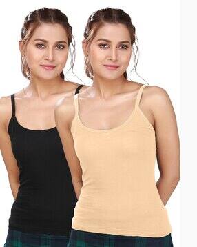 alba Women Pack of 2 Camisoles with Strappy Sleeves-picture-35