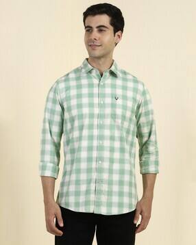 allen solly Men Checks Regular Fit Shirt-picture-15
