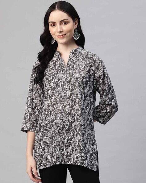 One Femme Ethnic Motifs Printed Cotton Kurti