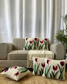Pack of 5 Embroidered Cushion Covers-image-29