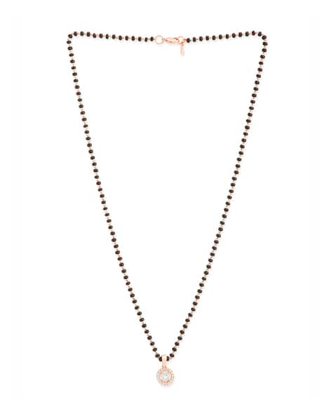 Minutiae Women Gold-Plated Stone-Studded Beaded Brass Mangalsutra