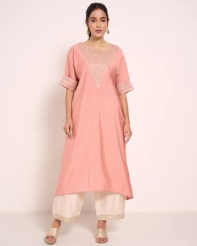 rangmanch by pantaloons Women Embroidered Straight Kurta-picture-12