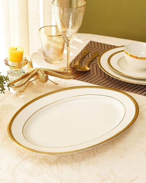 Pure Home And Living Rim Ceramic Rice Platter