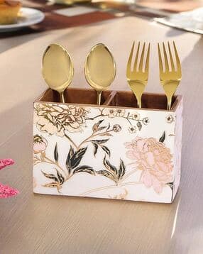 the home co Wooden Floral Print Caddy -picture-13