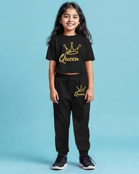 trampoline Girls Printed Pants with Top-picture-27
