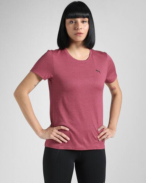 Puma Women TAD Heathered Regular Fit Training Round-Neck T-Shirt