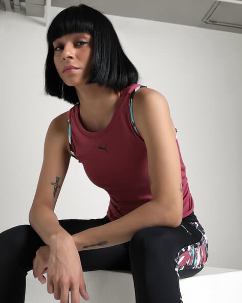Puma Women Topical Logo Print Regular Fit Training Tank Top