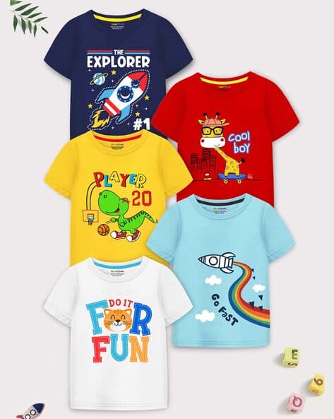 Trampoline Graphic Print Round-Neck T-Shirt