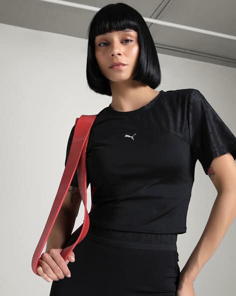 Puma Women LACE Slim Fit Training Crop Top