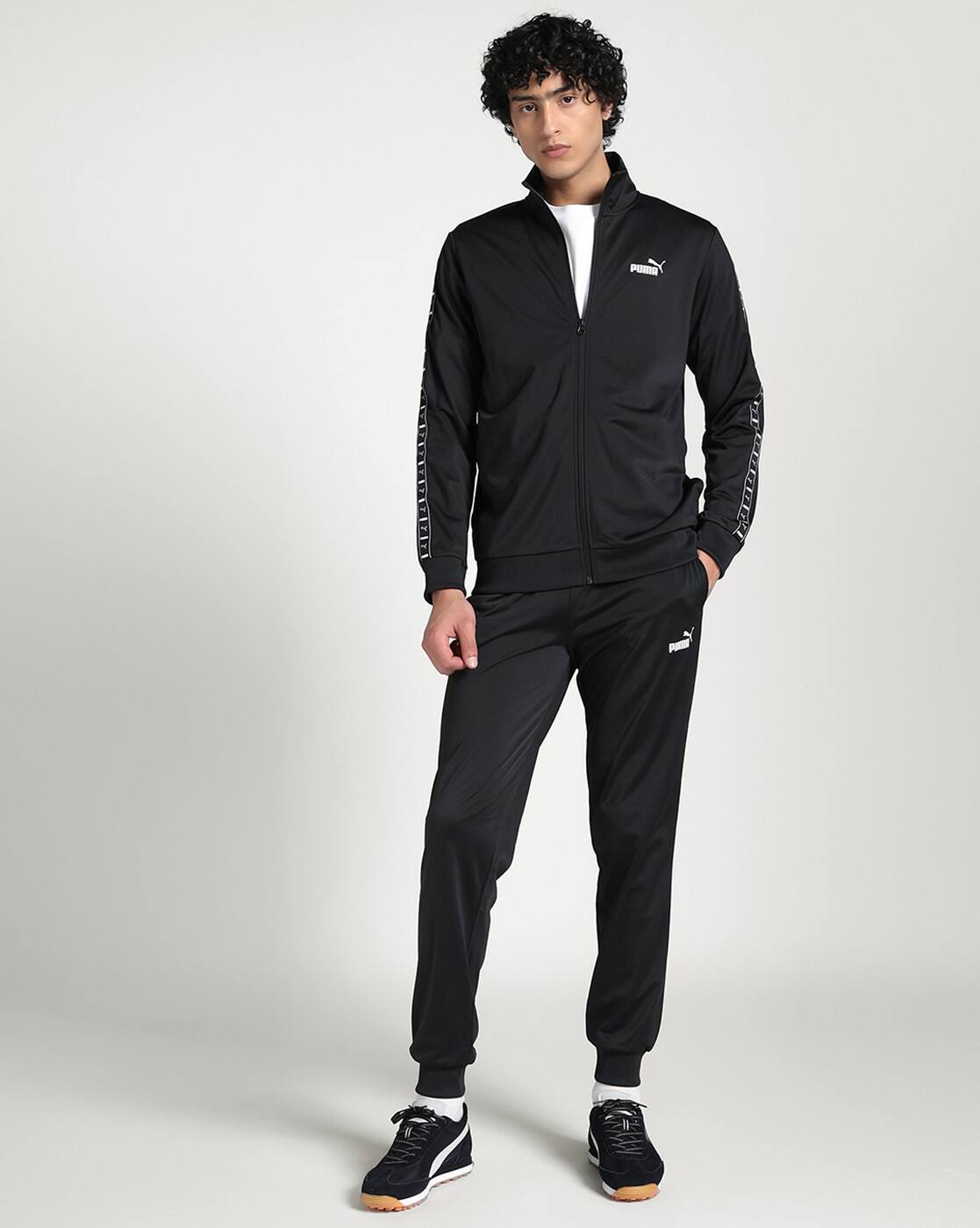 Men Regular Fit Tape Tracksuit
