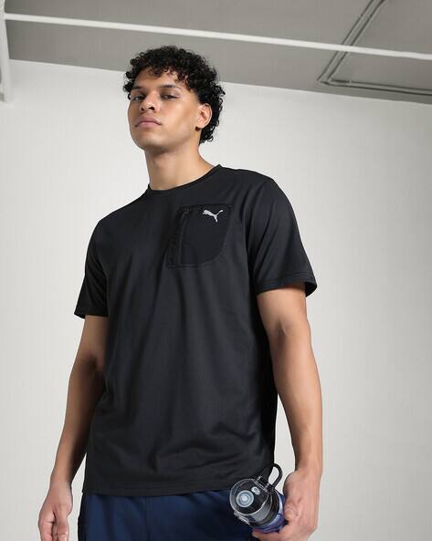 Puma Men Flex Regular Fit Crew-Neck Training T-Shirt with Brand Print
