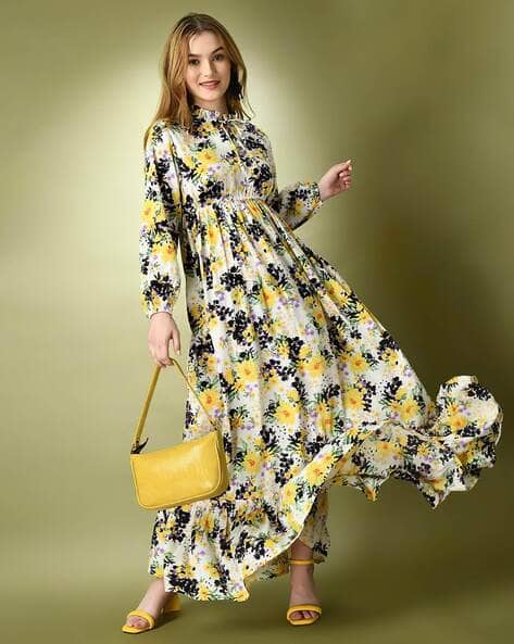 Georgette Gown Sleeves Cilory Maxi Dresses Buy Femvy Women's Black