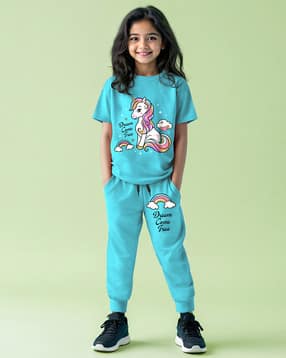 Girls Printed Pants with Top