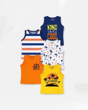 Boys Pack of 5 Graphic Print T-Shirt