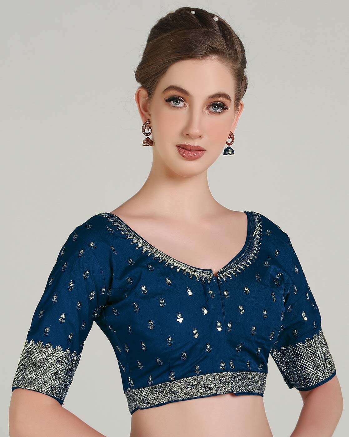 Buy PUJIA MILLS Women Embroidery Front Open Blouse Online | Ajio.com