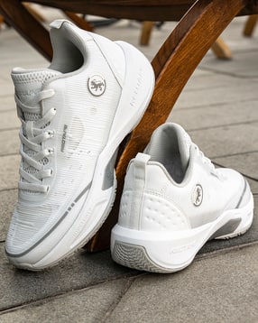 Men Logo Print Basketball Sports Shoes with Lace Fastening