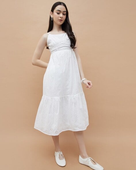 sachin and babi light blue dress Cotton Culture Bottle Green Rayon Embroidered Sleeveless A-Line Dress
