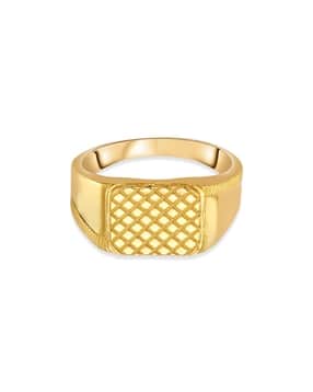 men yellow gold band ring