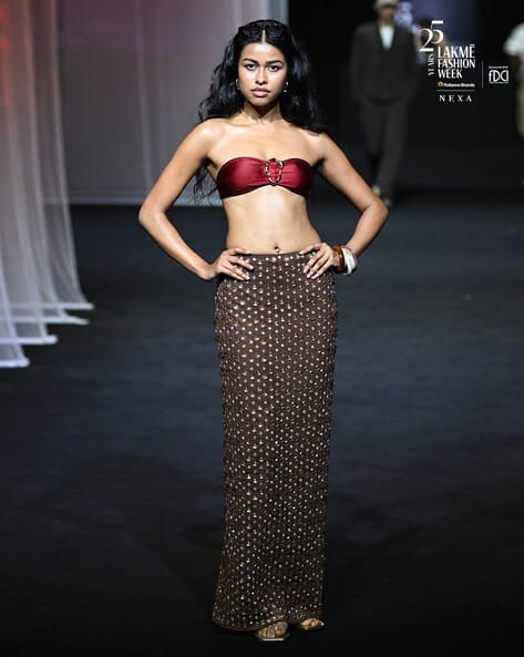 Cheri Bandeau Bikini Top with Front Detail Ring