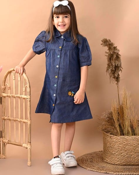 Buy Denim Blue Dresses Frocks for Girls by SUPERMINIS Online
