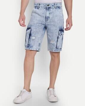 cosmic Men Washed Regular Fit Cargo Shorts-picture-17