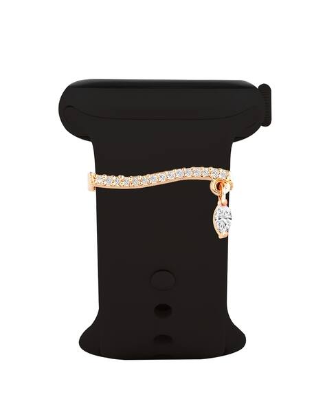 Minutiae Women Gold -Plated Crystals Studded Watch charm