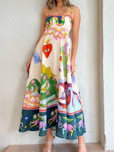 Buy Outzidr Global Women Graphic Fit And Flare Dress Online | Ajio.com