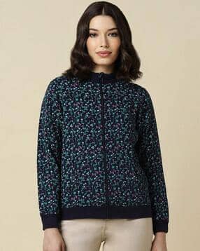 allen solly Women Floral Print Regular Fit Zip-Front Sweatshirt-picture-45