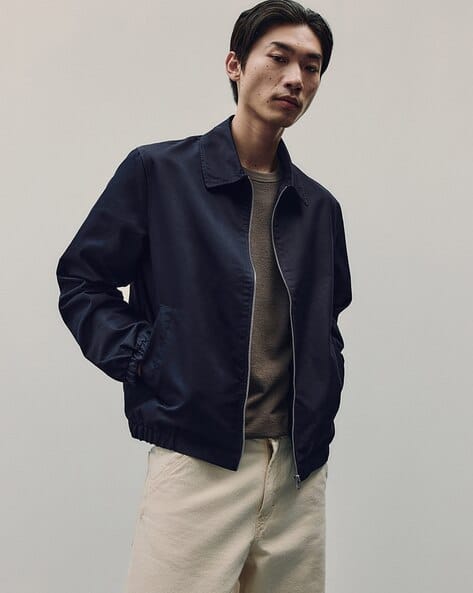 H&m Navy Blue Twill Jacket Twill Hm Homme Veste Veste Légère