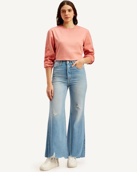 Women High Rise Bootcut Jeans