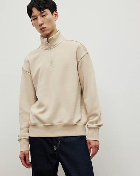 Loose Fit Pullover Beige Hm H&M Beige Cream Cable Knit Crewneck