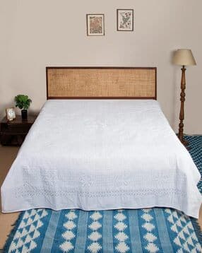 fabindia  Applique Embroidered Cotton Bed Cover-picture-14