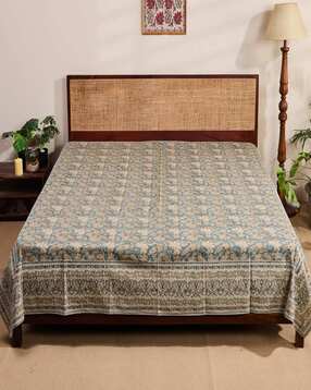 fabindia Hand Block Cotton Printed Bed Cover-picture-13