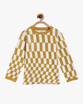 mini klub Boys Checked Relaxed Fit Round-Neck T-Shirt-picture-16