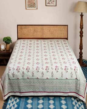 fabindia  Hand Block Cotton Printed Bed Cover-picture-50