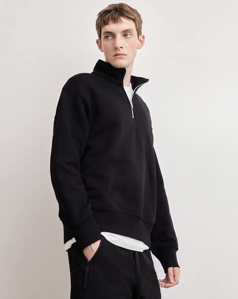 Men Loose Fit Zip-Top Sweatshirt