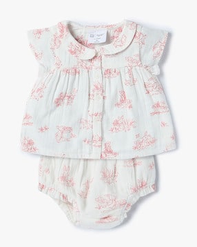 gap kids Girls Printed Top with Shorts Set-picture-13