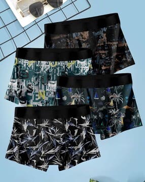 ptvize Men Pack of 4 Graphic Print Trunks-picture-28